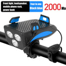4in1 Bicycle Light USB Charging Lighting Cycling Phone Holders & LED Headlight Horn Bell MTB Power Bank for Bike Accessories