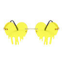 Fashion Dripping Heart Sun Glasses Personality Party Eye Glasses Frameless
