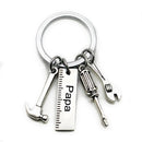 Fashion Dad Letters Keychains Creative Hammer Screwdriver Wrench Keyring Handbag Decor Tassel Hanging Pendant Father's Day Gifts