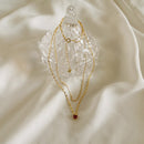 925 Sterling Silver Simple  Heart Crystal Pendant Necklace Women Light Luxury Double Clavicle Chain Jewelry