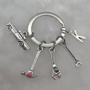 Mechanical Keychain Dad Father Initial Keychain Father's Day Gift Letter A-Z Truck Keychain Truck Key Ring Car Truck Lover Gift