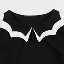 Tonval Bat Embroidery Halloween Costumes Party Vintage Dresses for Women Cap Sleeve Keyhole Front Retro A Line Dress