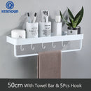 Black / White Bathroom Shelf Shampoo Holder Kitchen Storage Rack Bathroom Hardware Space Aluminum Shower Room Accessory