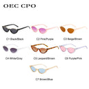 OEC CPO Small Frames Cat Eye Sunglasses Women Rivet Vintage Shades Sun Glasses Female Fashion Eyeglasses Retro Eyewear UV400