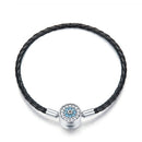 BISAER 925 Sterling Silver Demon Eye Bracelets Blue Evil Eyes Bangles Pave Setting Zircon 17-21CM for Women Party Fine Jewelry