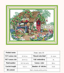 悠闲小屋风景图案 11CT 14CT 十字绣套装 DIY 十字绣工具包 刺绣针线活 家居装饰