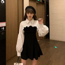 优雅派对连衣裙女长袖甜美高腰高街迷你连衣裙哥特Y2k连衣裙韩国2021夏季女装