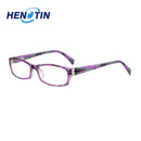 Henotin Reading Glasses Spring Hinges Men and Women Small Square Ultra Clear Lenses Reader Eyeglasses
