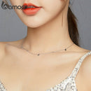 bamoer 925纯银项链 女士电镀铂金锆石心形简约吊坠项链 饰品 SCN417