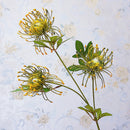 White Leucospermum Artificial Flowers Long Branch Fake Flower Plastic Flowers for Wedding Decoration Garden Outdoor High Quality