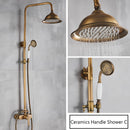 Rainfall Bathroom Shower Set Brass Antique Shower Mixers with Handshower Single Handle Wall Mounted Shower Faucet Tap