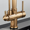 Rozin Filter Water Kitchen Faucet 2 in 1 Antique Brass Pull Out Nozzle Kitchen Purification Crane 2 Ways Swivel Mixer Tap