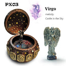 Retro Zodiac 12 Signs Music Box Manual Arts 12 Constellation Musical Boxes with Led Flash Lights Valentine's Day Birthday Gift