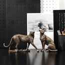 Ornaments For Home Statue Figurine Sculpture Home Office Table Desktop Decor Leopard Gold Golden Cheetah Handmade Decorative