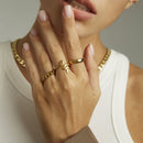 Fashion Snake Shape Ring Stainless Steel Jewelry Gold Color Bague Serpent Rings for Women Cute Party Jewelry