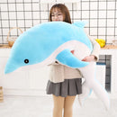 30/50cm Kawaii Soft Dolphin Plush Toys Dolls Stuffed Down Cotton Animal Nap Pillow Creative Kids Toy Christmas Gift for Girls