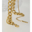 Yhpup 316 Stainless Steel Double Layer Necklace Choker Collar Statement Fashion Charm Golden Trendy Jewelry for Women Gift