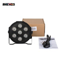 SHEHDS 7X12W RGBW / 7x18W RGBWA+UV LED Flat Par Light Mobile Plug Ultra-Quiet Fan Family Birthday Party Theater Stage Lighting