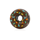 WOSTU 100% 925 Sterling Silver Chocolate Cake Charm Biscuit Candy Bead Enamel Pendant Fit Original Bracelet Necklace Jewelry