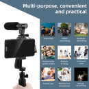 MAMEN 3.5mm Audio Plug Recording Microphone with Spring Cable One Key Switch Mode for Mobile Phone Camera Universal Video Record