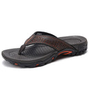 YEINSHAARS Summer Sandals Male Beach Shoes Leather Sandals Leisure Flip flop Men Beach Sandals Man Fashion Casual Slippers