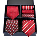 Gift box packing Silk Ties For Men Novelty Hanky  Set 3 Styles  Men&