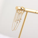 ANDYWEN 925 Sterling Silver Long Chain Hoops Line Crystal CZ Loops Circle Double Chain Round Piercing Women Luxury Jewelry