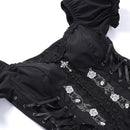 Mall Gothic Emo Jacquard A-line Dresses Goth dress Elegant Grunge Ruched Bandage Partywear Punk Black Women Halloween Club Dress