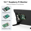 Eyoyo 10.1-inch Capacitive Touchscreen for Raspberry Pi LCD Display 1280x800 HD IPS Screen Driver-free Portable HDMI Touch Monitor Supports Banana Pi&Gaming Consoles