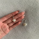 蕾丝爱心耳环 手工仿珍珠爱心耳环 y2k仙女风耳环
