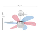 HOMCOM ceiling fan with light 34W Ø 82,5 cm DC Motor with 6 blades Multicolor