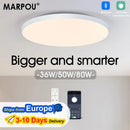 MARPOU LED吸顶灯 80W 50W 现代可调光智能灯带遥控器 吸顶灯适用于客厅浴室厨房
