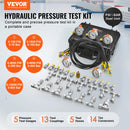 SucceBuy Hydraulic Pressure Test Kit Excavator Hydraulic Test Gauge Set with Carrying Case for Excavator Tractors Machinery