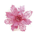 5pcs 9cm Large Artificial Flowers Christmas Tree Pendant Hollow Simulated Flower Christmas Decoration For Wedding Party New Year