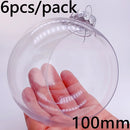 6 Pieces x DIY Shatterproof Transparent Home Christmas Decoration Bauble Ornament 80mm Plastic Window Opening Ball