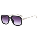 SO&EI Retro Double Bridges Square Men Sunglasses Shades UV400 Fashion Gradient Women Sun Glasses