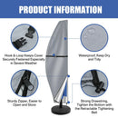 Patio Umbrella Parasol Cover Waterproof Outdoor Banana Straight Style Fits Cantilever Umbrella Up to 12-14 Feet