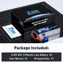 Zeee 4S Lipo Battery 14.8V 60C 3700mAh Softcase with EC5 Plug for RC Cars Boat FPV Drone Battery UAV Airplane Helicopter Parts