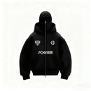 2025 Autumn Men Balaclava Y2K Gothic Harajuku Winter New Item Double Hooded Sweatshirt Men's Hooded Mask Zipper Sportswear Women