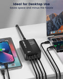 LDNIO 65W USB C Charger with LED Display Super Fast Charger with Dual USB C Dual USB A, PPS USB C Charging Station A4808Q