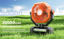 The Boreal Breeze | 20000mAh Portable Camping Fan with LED Lantern & Remote