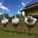 Funny Chicken Fence Decor Statues Resin Garden Farm Yard Chicken Hen Sculpture Art Craft Courtyard Housewarming Home Decoration