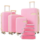 4 Piece Luggage Set with Compression Packing Cubes for Suitcase Expanable Spinner Wheels Lightweight Suitcase with TSA Lock