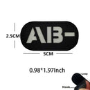 5*2.5CM 红外线反光血型 A B AB O POS NEG 臂章 魔术贴，战术徽章 服装贴纸 夜光