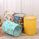 新款印花洗衣篮便携式可折叠家用脏衣收纳袋棉麻儿童玩具脏衣服收纳筐大号
