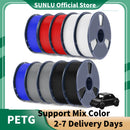SUNLU 10公斤 PETG/ABS 耗材 10卷 3D打印线材 1公斤/卷 1.75毫米 100% 线材整齐排列 适用于欧美地区3D打印