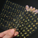 The Gilded Leaf | 12-Piece 3D Metallic Leaf Nail Sticker Set