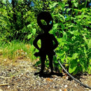 Abstract Alien Silhouette Garden Stake, Father's Day Metal Outdoor Home Decor, Lawn Art for Yard, Patio, Flowerbed