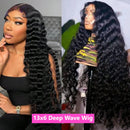 200 Density Deep Wave 13x4 13x6 Transparent Lace Frontal Wig Human Hair Water Curly 4x4 Lace Closure Wigs For Black Women Bling