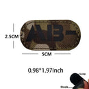 5*2.5CM 红外线反光血型 A B AB O POS NEG 臂章 魔术贴，战术徽章 服装贴纸 夜光